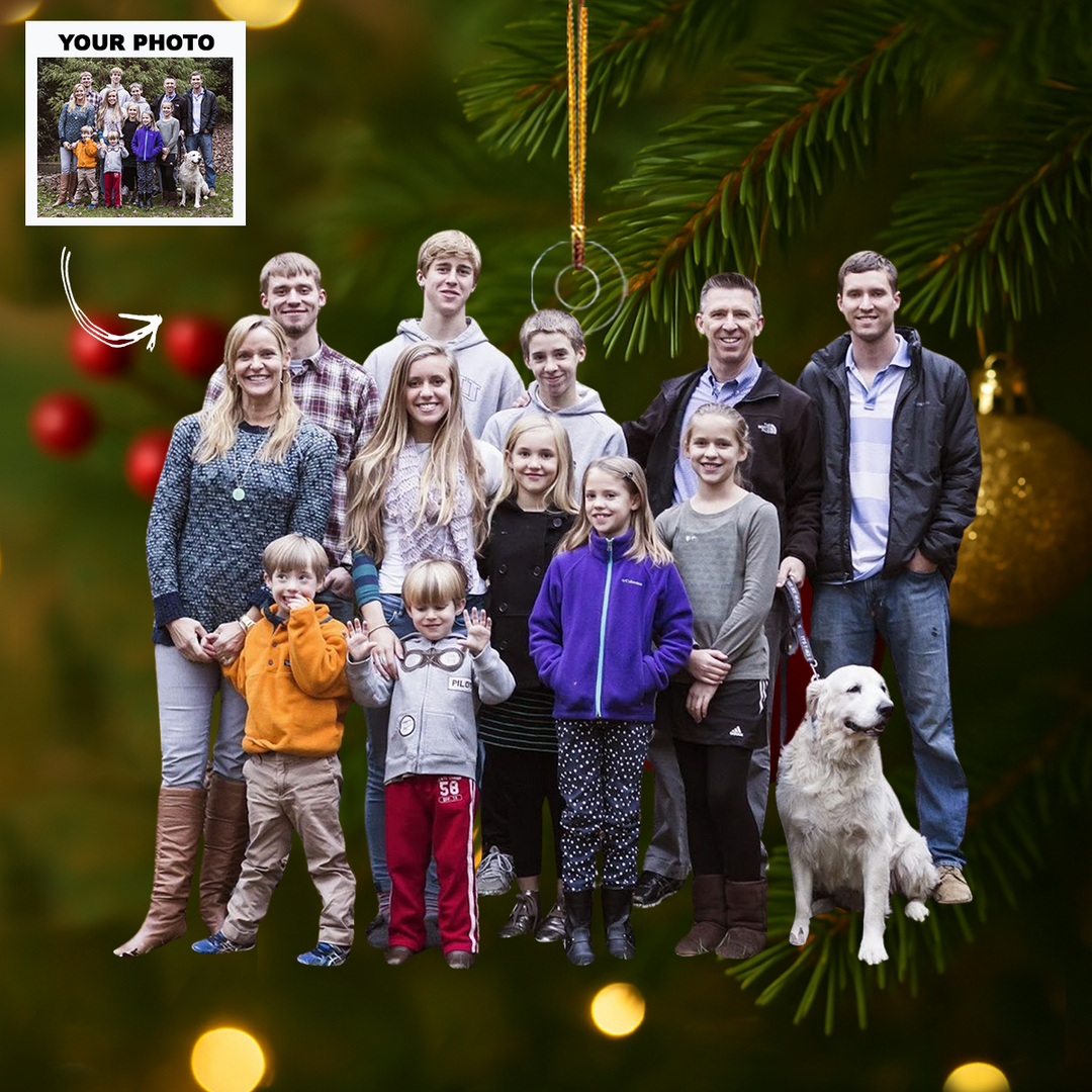 Circle of Love - Personalized Photo Mica Ornament - Customized Your Photo Ornament - Christmas Gift For Family