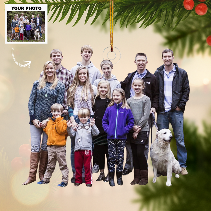 Circle of Love - Personalized Photo Mica Ornament - Customized Your Photo Ornament - Christmas Gift For Family
