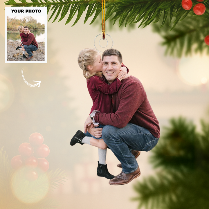 Daddy’s Little Girl - Personalized Photo Mica Ornament - Customized Your Photo Ornament - Christmas Gift For Family