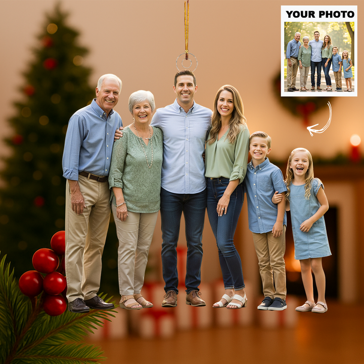 Rooted in Love - Personalized Photo Mica Ornament - Customized Your Photo Ornament - Christmas Gift For Family