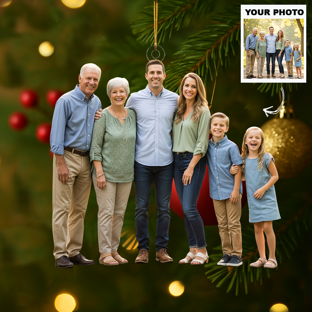 Rooted in Love - Personalized Photo Mica Ornament - Customized Your Photo Ornament - Christmas Gift For Family