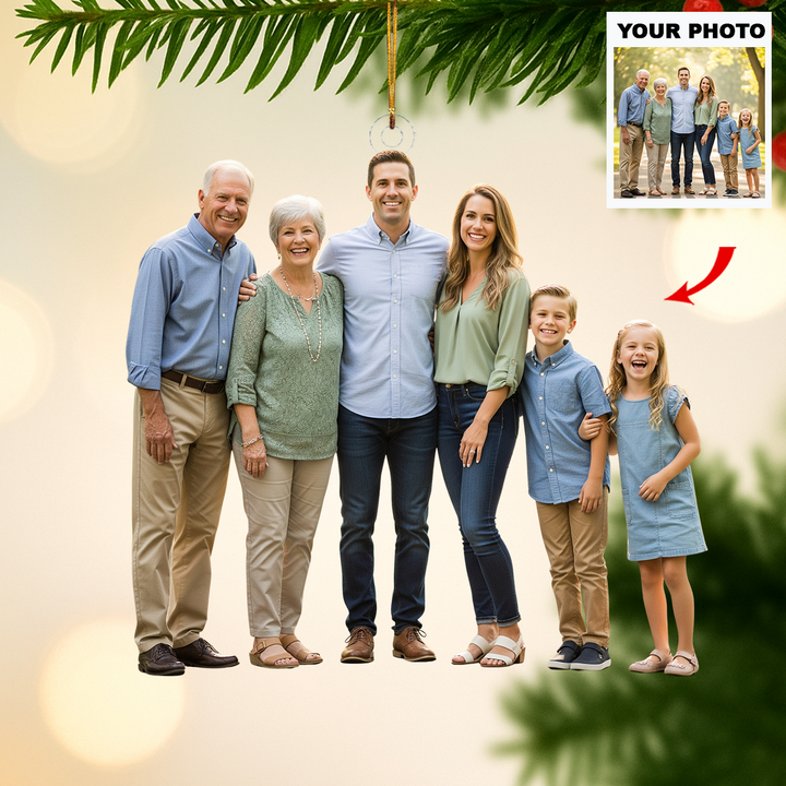 Rooted in Love - Personalized Photo Mica Ornament - Customized Your Photo Ornament - Christmas Gift For Family