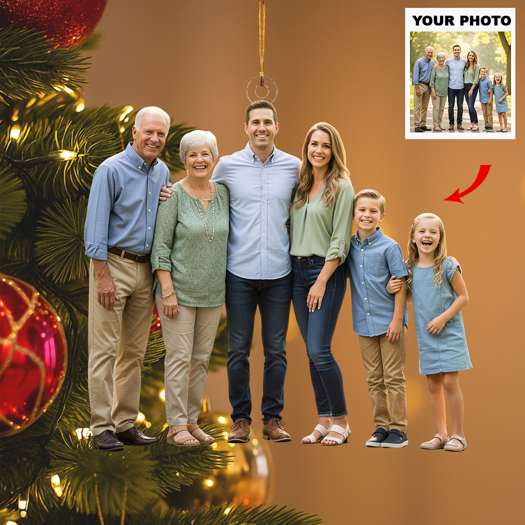 Rooted in Love - Personalized Photo Mica Ornament - Customized Your Photo Ornament - Christmas Gift For Family