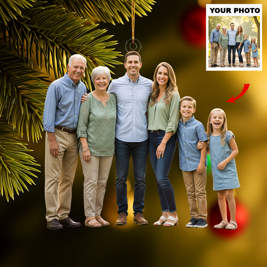 Rooted in Love - Personalized Photo Mica Ornament - Customized Your Photo Ornament - Christmas Gift For Family