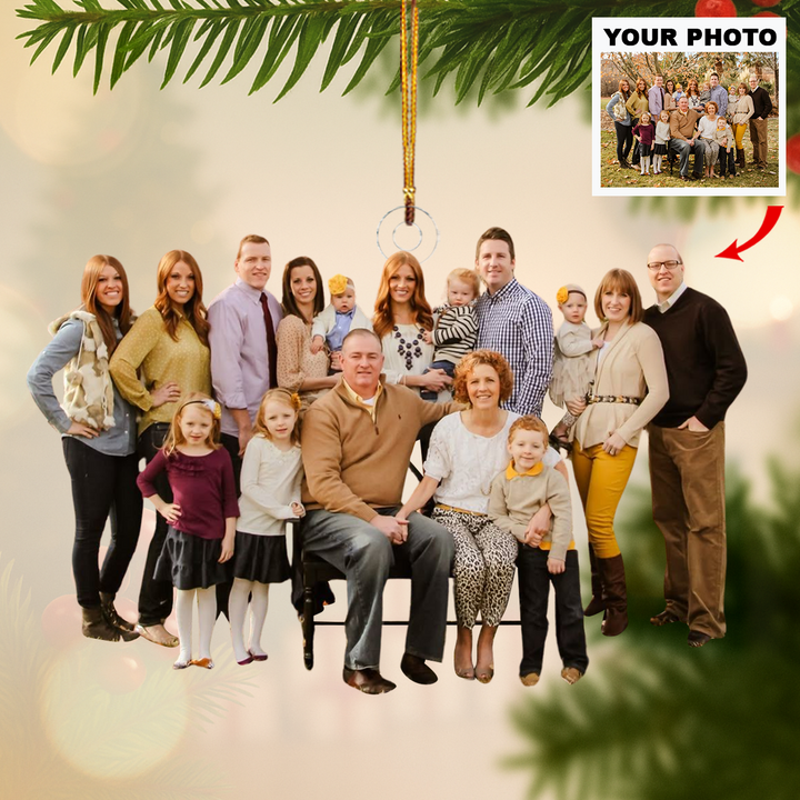 Family Ties - Personalized Photo Mica Ornament - Customized Your Photo Ornament - Christmas Gift For Family