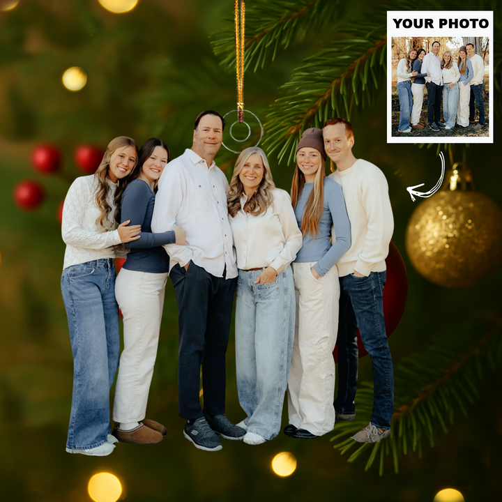 Home Is Where We Are - Personalized Photo Mica Ornament - Customized Your Photo Ornament - Christmas Gift For Family