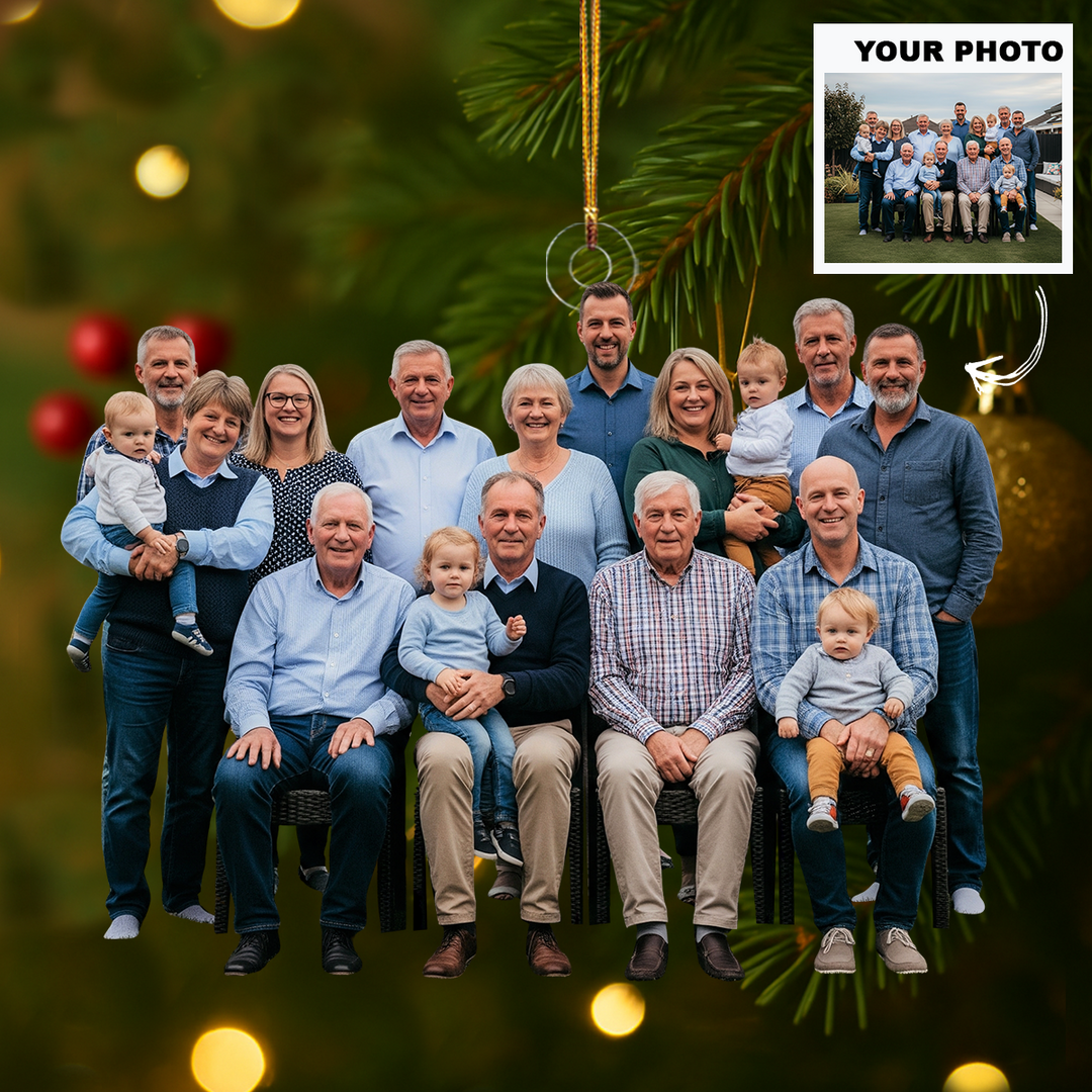 Bonded by Love - Personalized Photo Mica Ornament - Customized Your Photo Ornament - Christmas Gift For Family