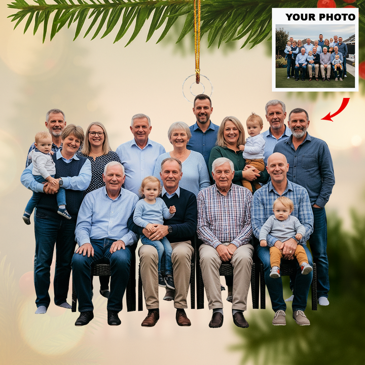 Bonded by Love - Personalized Photo Mica Ornament - Customized Your Photo Ornament - Christmas Gift For Family