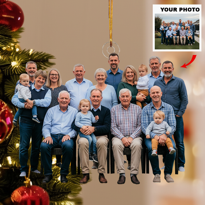 Bonded by Love - Personalized Photo Mica Ornament - Customized Your Photo Ornament - Christmas Gift For Family