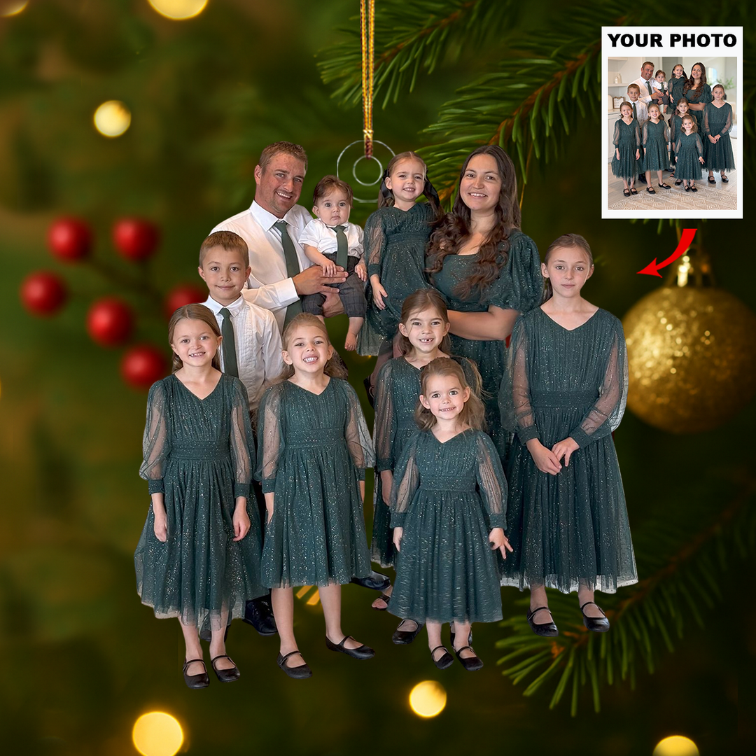 Our Little Nest - Personalized Photo Mica Ornament - Customized Your Photo Ornament - Christmas Gift For Family