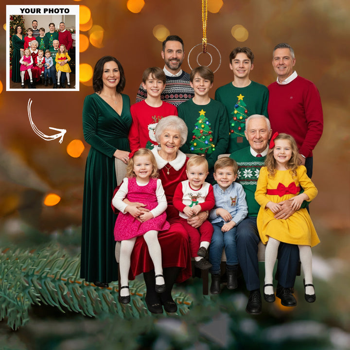 Home Harmony - Personalized Photo Mica Ornament - Customized Your Photo Ornament - Christmas Gift For Family