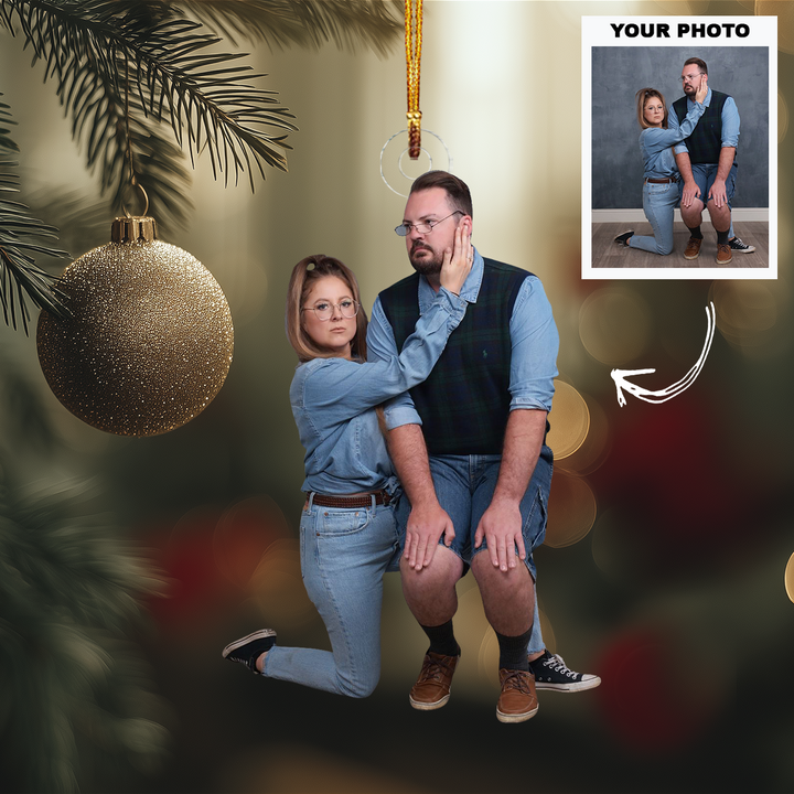 The Perfect Pair - Personalized Photo Mica Ornament - Customized Your Photo Ornament - Christmas Gift For Couple