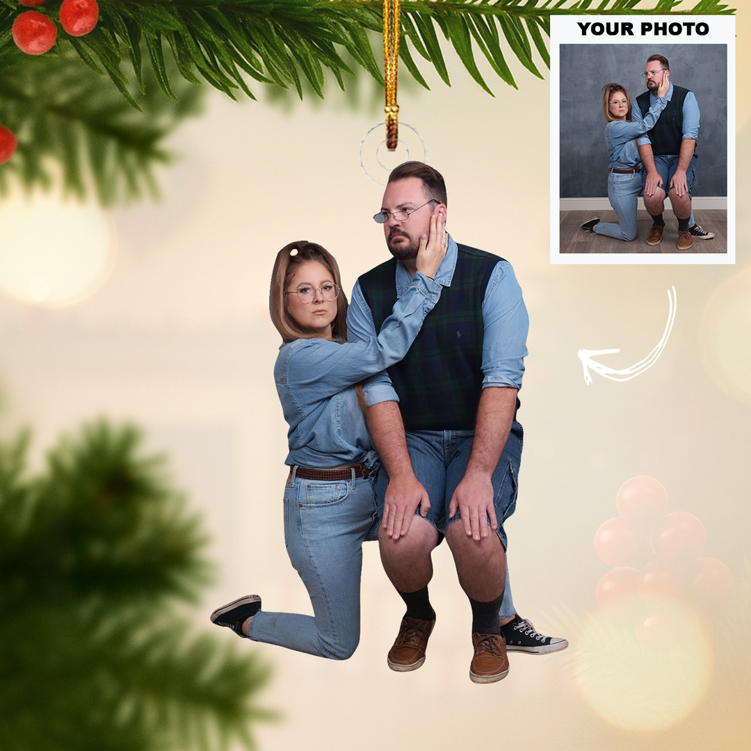 The Perfect Pair - Personalized Photo Mica Ornament - Customized Your Photo Ornament - Christmas Gift For Couple