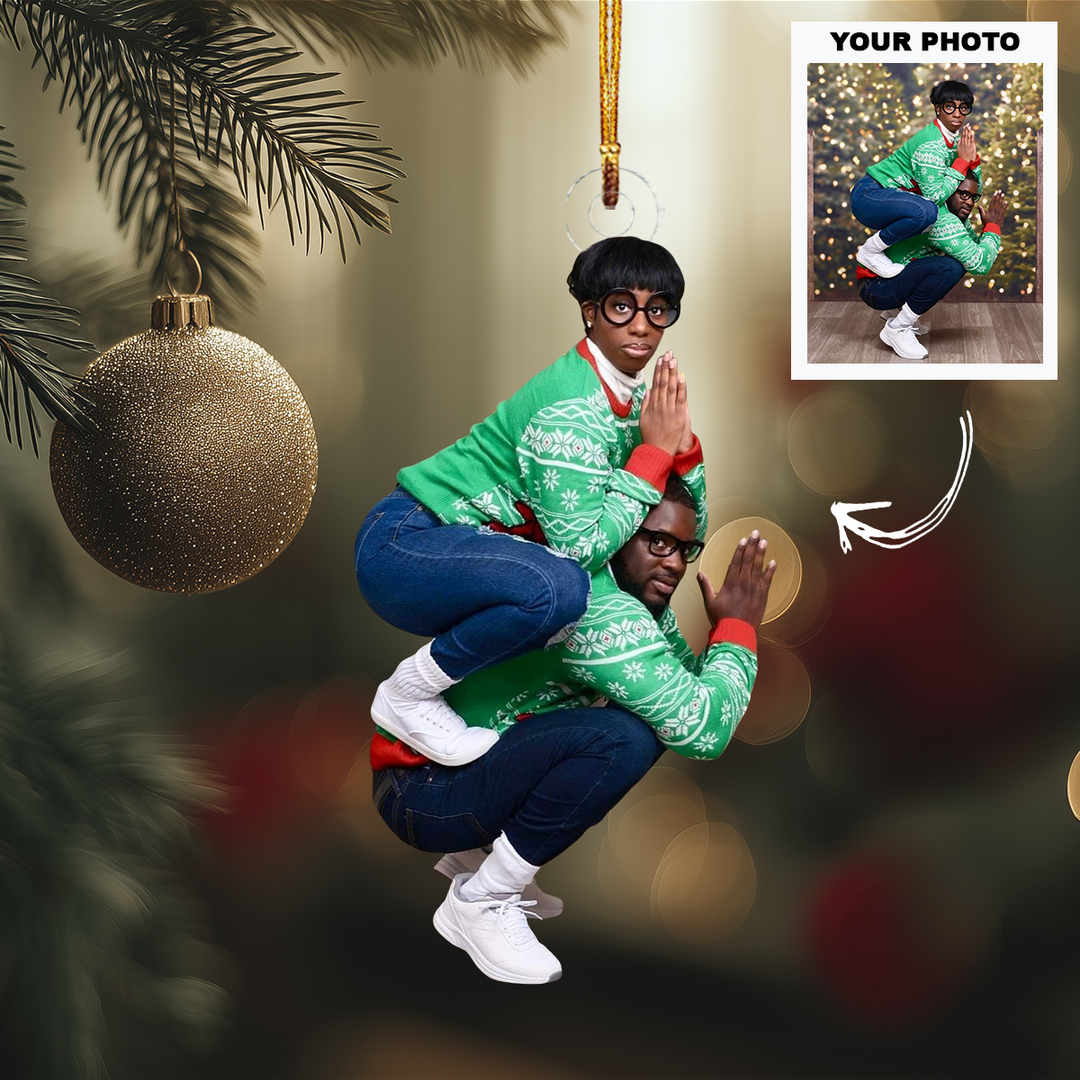 Partners in Crime - Personalized Photo Mica Ornament - Customized Your Photo Ornament - Christmas Gift For Couple
