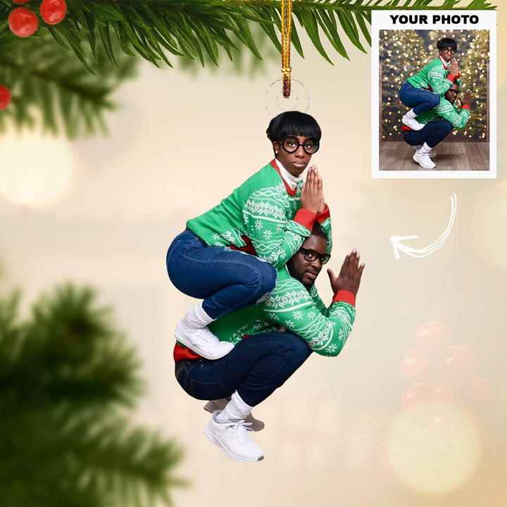 Partners in Crime - Personalized Photo Mica Ornament - Customized Your Photo Ornament - Christmas Gift For Couple