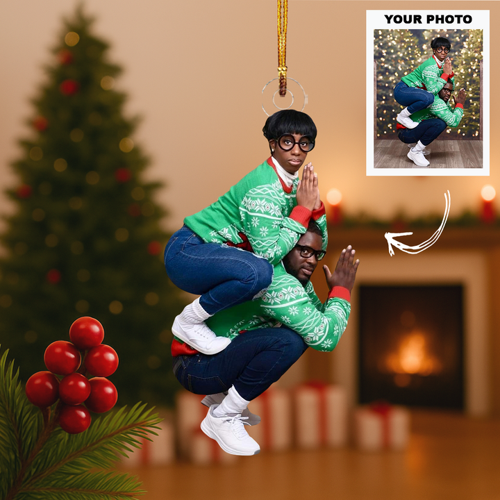 Partners in Crime - Personalized Photo Mica Ornament - Customized Your Photo Ornament - Christmas Gift For Couple