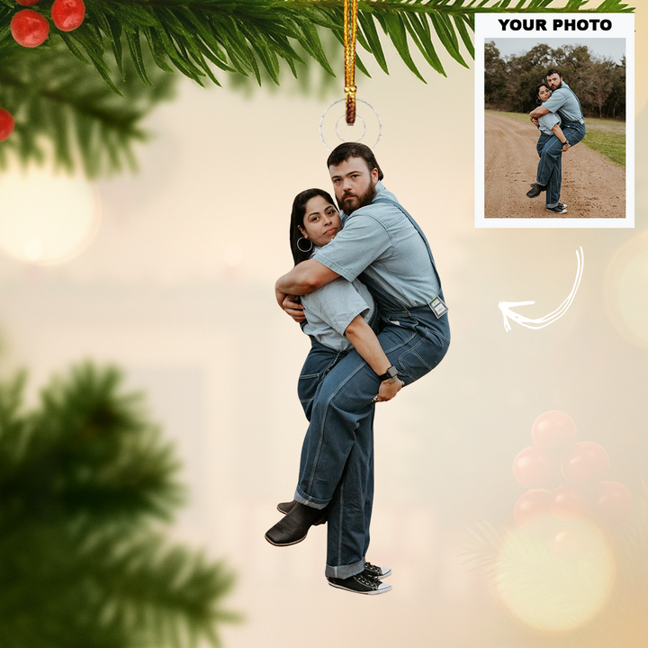 Let’s Get Weird Together - Personalized Photo Mica Ornament - Customized Your Photo Ornament - Christmas Gift For Couple