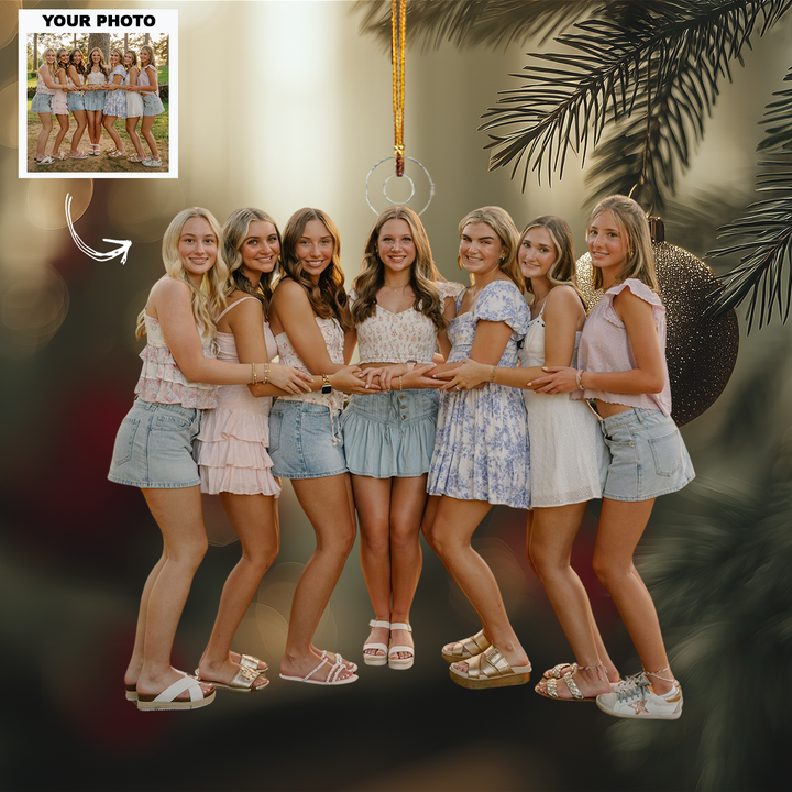 Soul Sisters - Personalized Photo Mica Ornament - Customized Your Photo Ornament - Christmas Gift For Friends