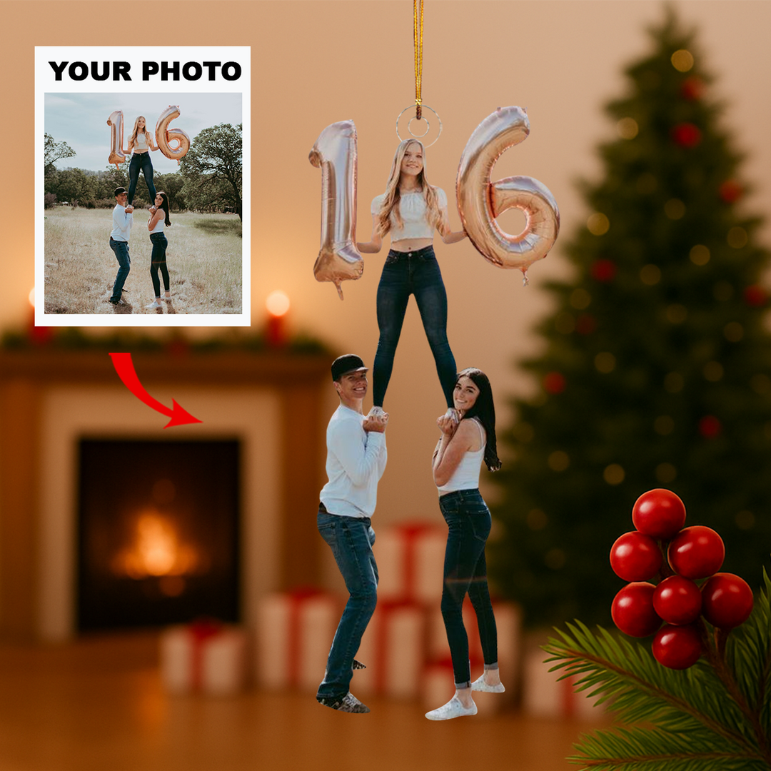 Cheers To Us - Personalized Photo Mica Ornament - Customized Your Photo Ornament - Christmas Gift For Friends