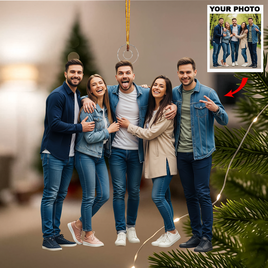 Side by Side - Personalized Photo Mica Ornament - Customized Your Photo Ornament - Christmas Gift For Friends