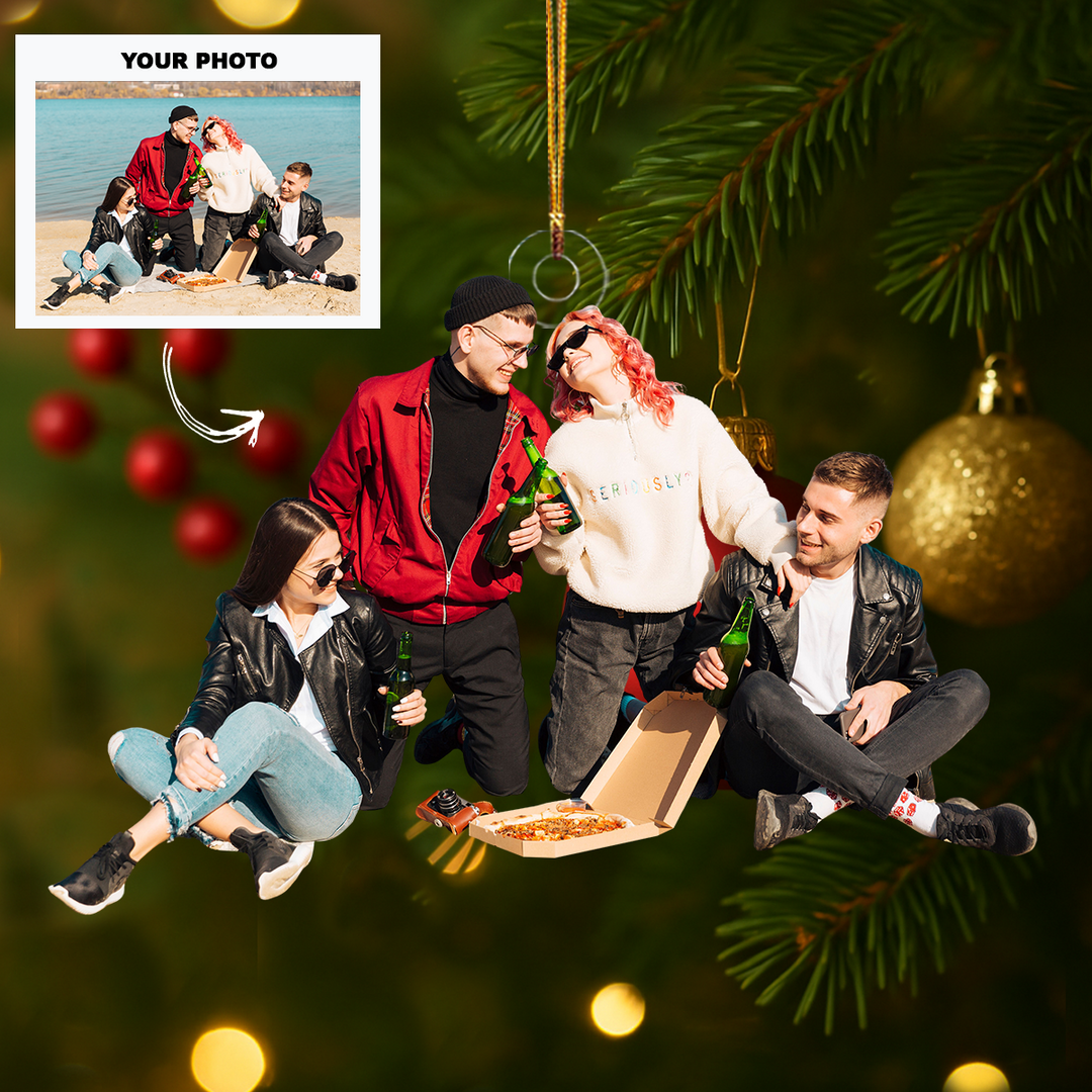 Partners in Fun - Personalized Photo Mica Ornament - Customized Your Photo Ornament - Christmas Gift For Friends