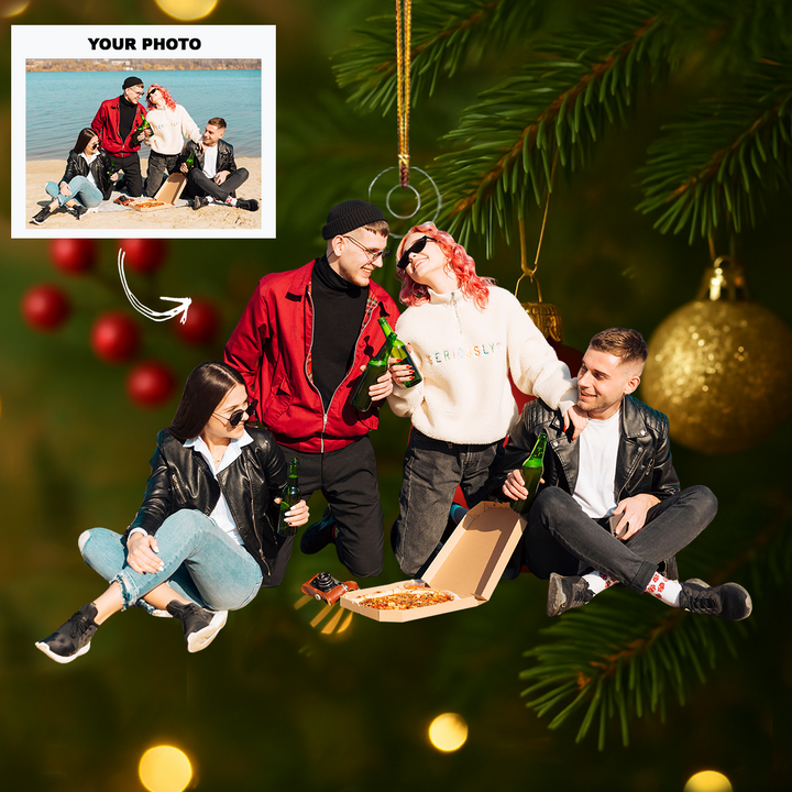 Partners in Fun - Personalized Photo Mica Ornament - Customized Your Photo Ornament - Christmas Gift For Friends