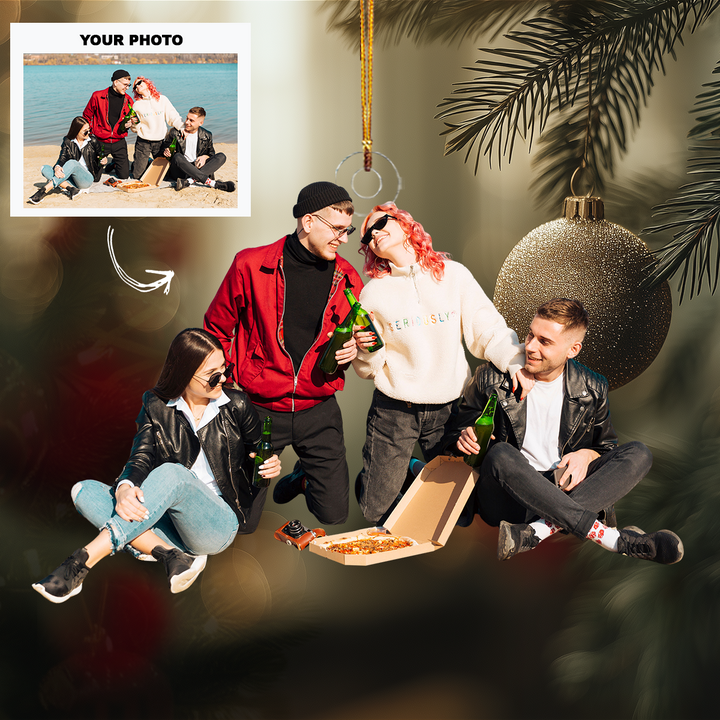 Partners in Fun - Personalized Photo Mica Ornament - Customized Your Photo Ornament - Christmas Gift For Friends