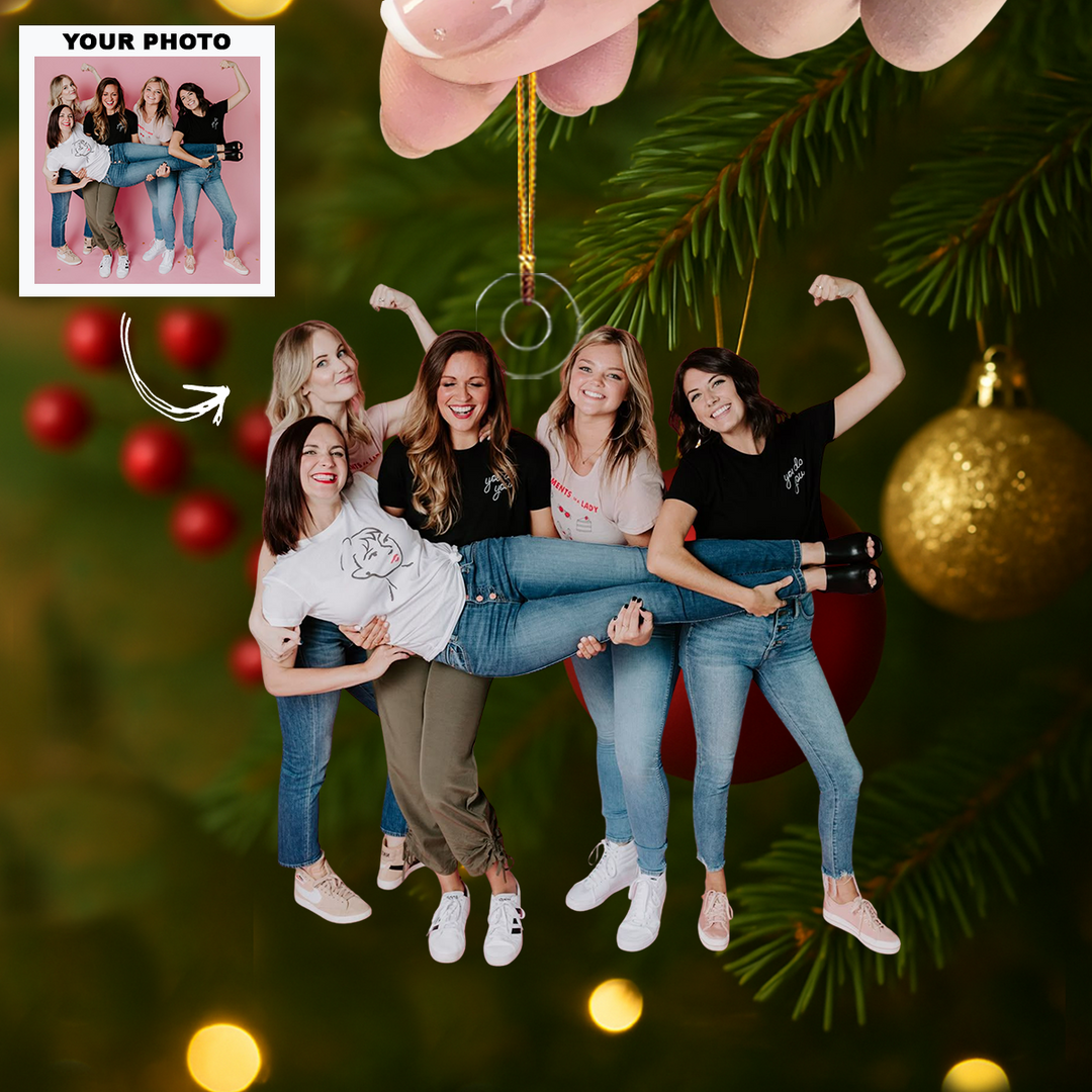 The Best Crew - Personalized Photo Mica Ornament - Customized Your Photo Ornament - Christmas Gift For Friends