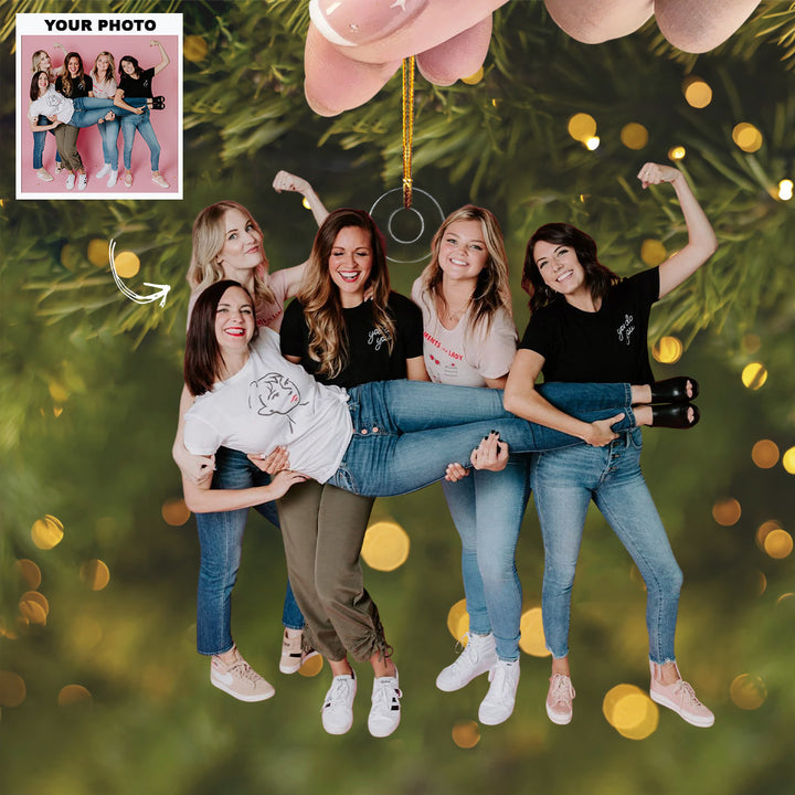 The Best Crew - Personalized Photo Mica Ornament - Customized Your Photo Ornament - Christmas Gift For Friends