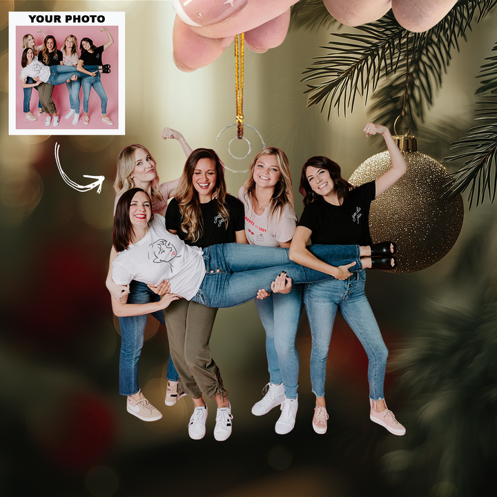 The Best Crew - Personalized Photo Mica Ornament - Customized Your Photo Ornament - Christmas Gift For Friends