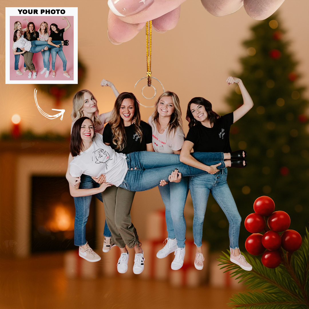 The Best Crew - Personalized Photo Mica Ornament - Customized Your Photo Ornament - Christmas Gift For Friends