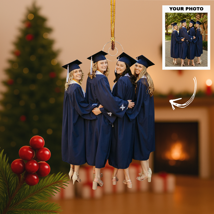 Dream Big, Grad - Personalized Photo Mica Ornament - Customized Your Photo Ornament - Christmas Gift For Graduates