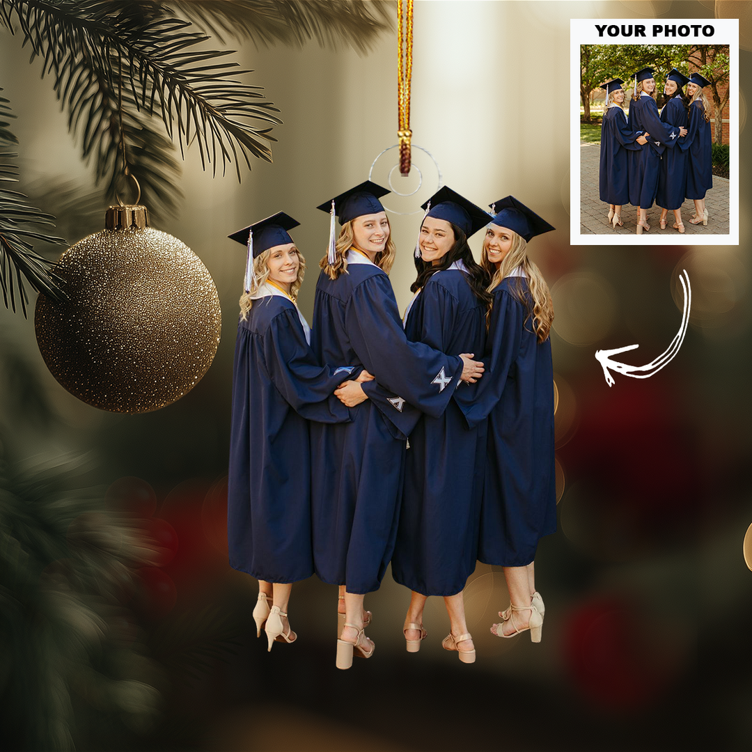 Dream Big, Grad - Personalized Photo Mica Ornament - Customized Your Photo Ornament - Christmas Gift For Graduates