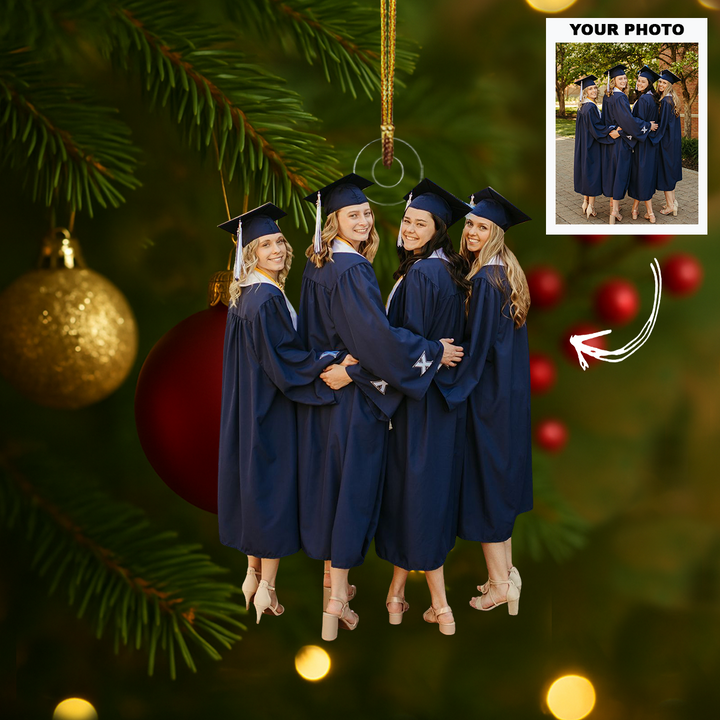 Dream Big, Grad - Personalized Photo Mica Ornament - Customized Your Photo Ornament - Christmas Gift For Graduates