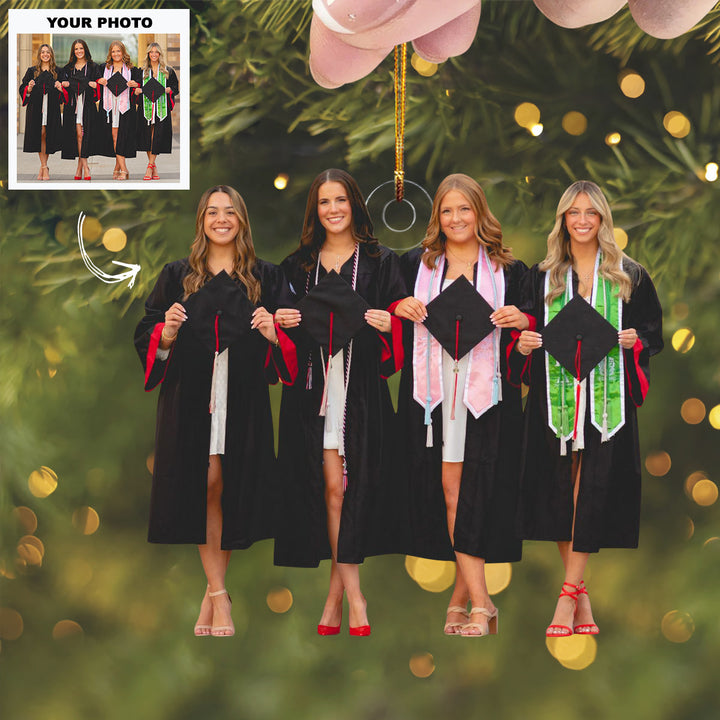 Hats Off To You - Personalized Photo Mica Ornament - Customized Your Photo Ornament - Christmas Gift For Graduates