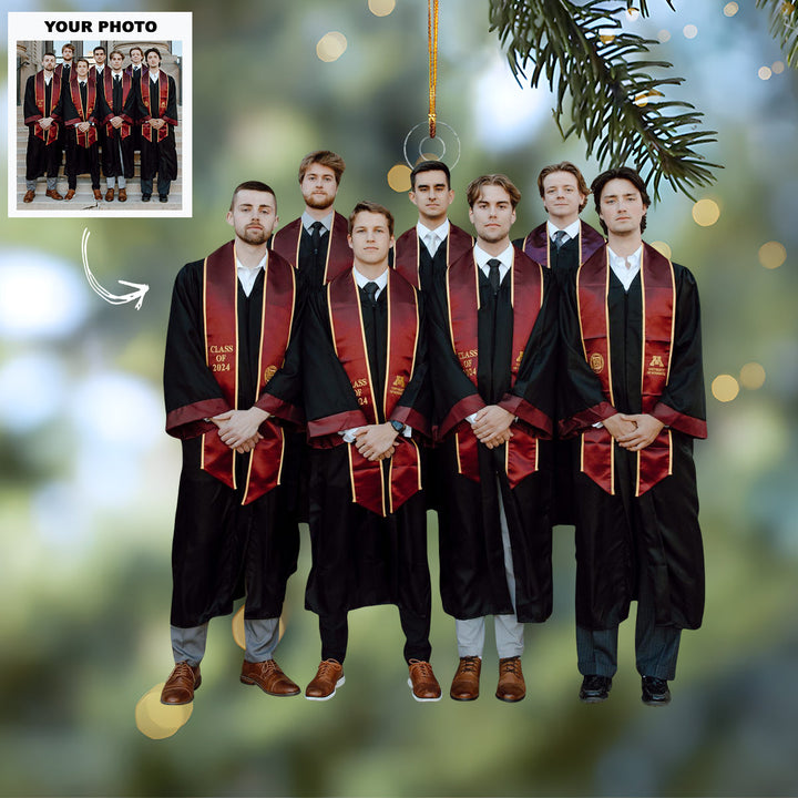 Achievement Unlocked - Personalized Photo Mica Ornament - Customized Your Photo Ornament - Christmas Gift For Graduates