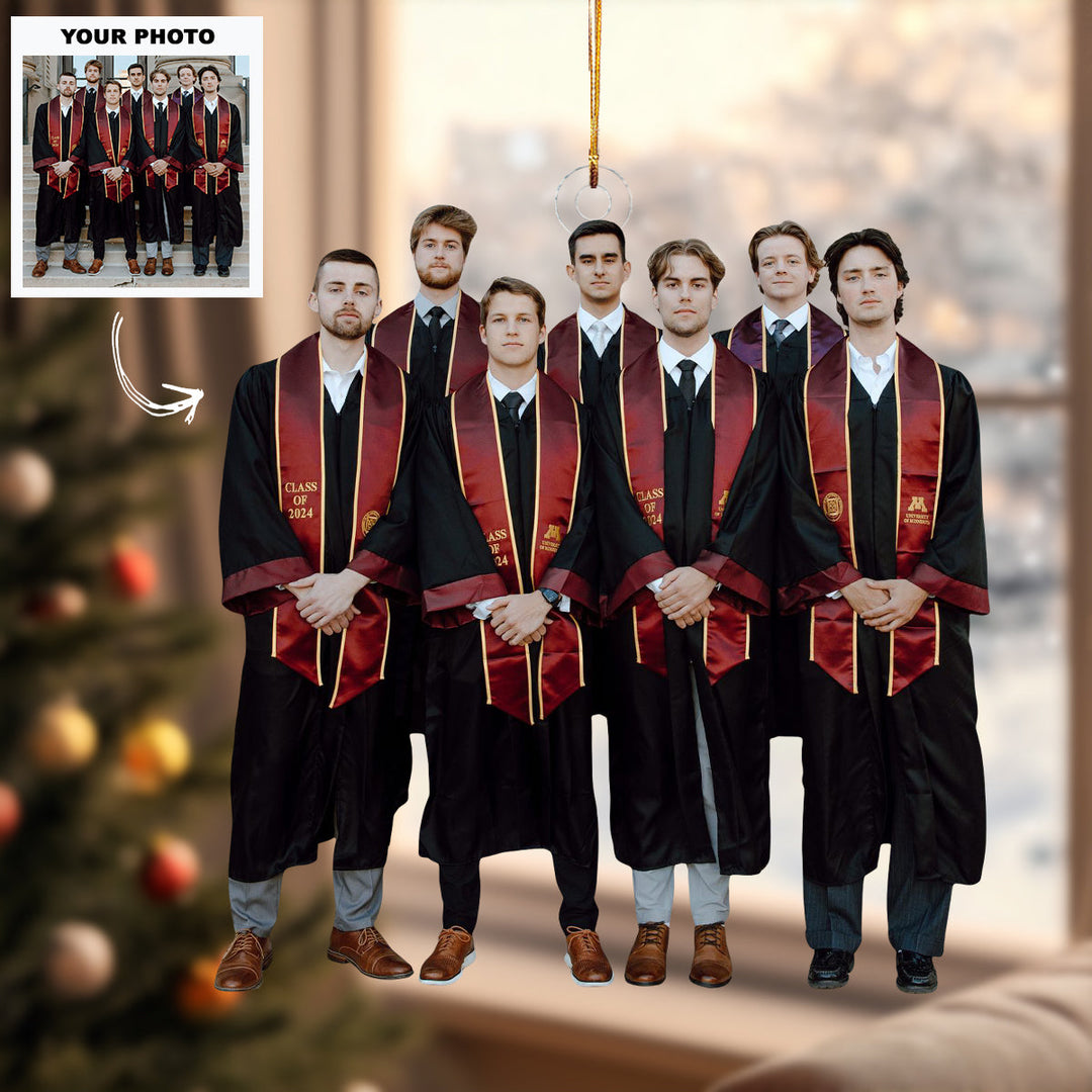 Achievement Unlocked - Personalized Photo Mica Ornament - Customized Your Photo Ornament - Christmas Gift For Graduates