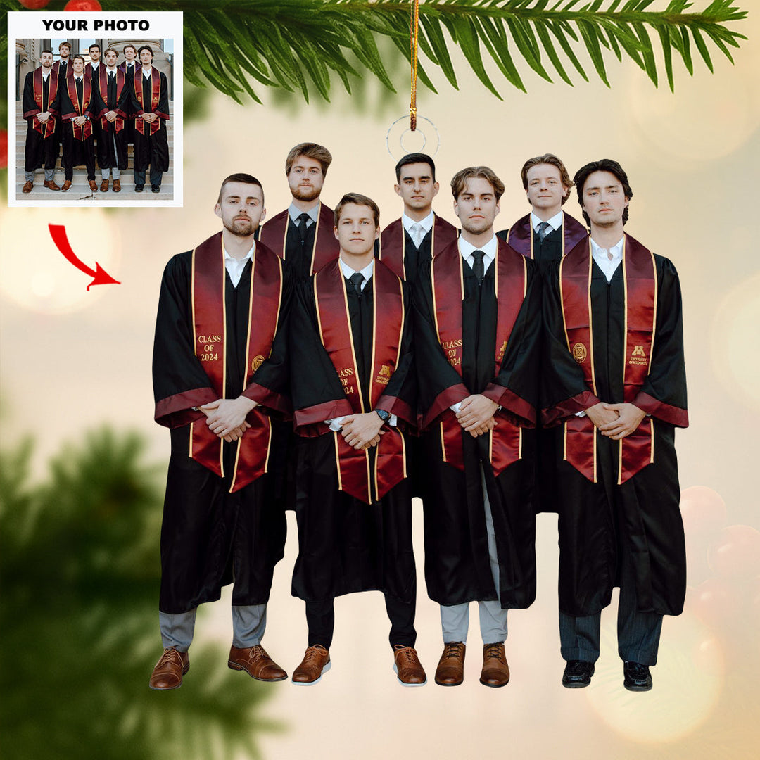 Achievement Unlocked - Personalized Photo Mica Ornament - Customized Your Photo Ornament - Christmas Gift For Graduates