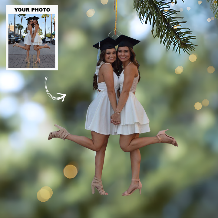 Next Chapter Begins - Personalized Photo Mica Ornament - Customized Your Photo Ornament - Christmas Gift For Graduates