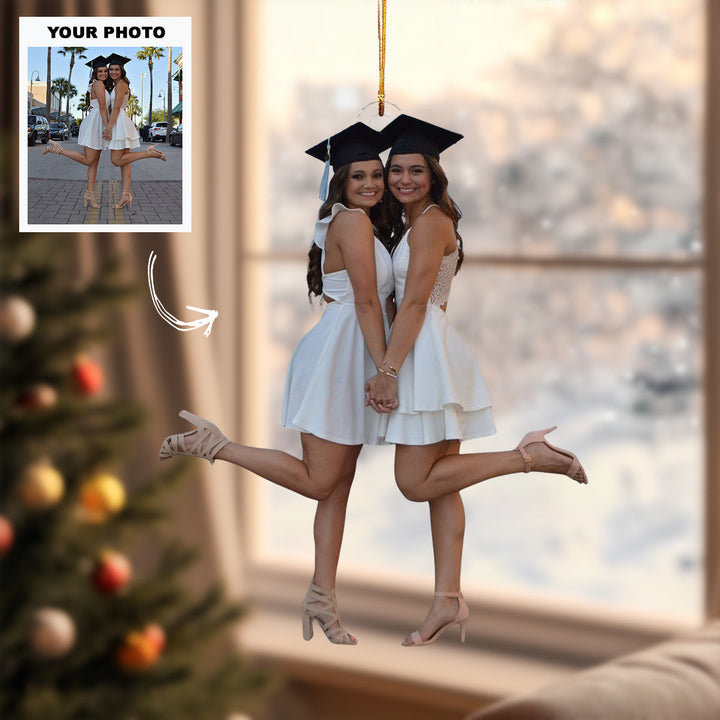 Next Chapter Begins - Personalized Photo Mica Ornament - Customized Your Photo Ornament - Christmas Gift For Graduates