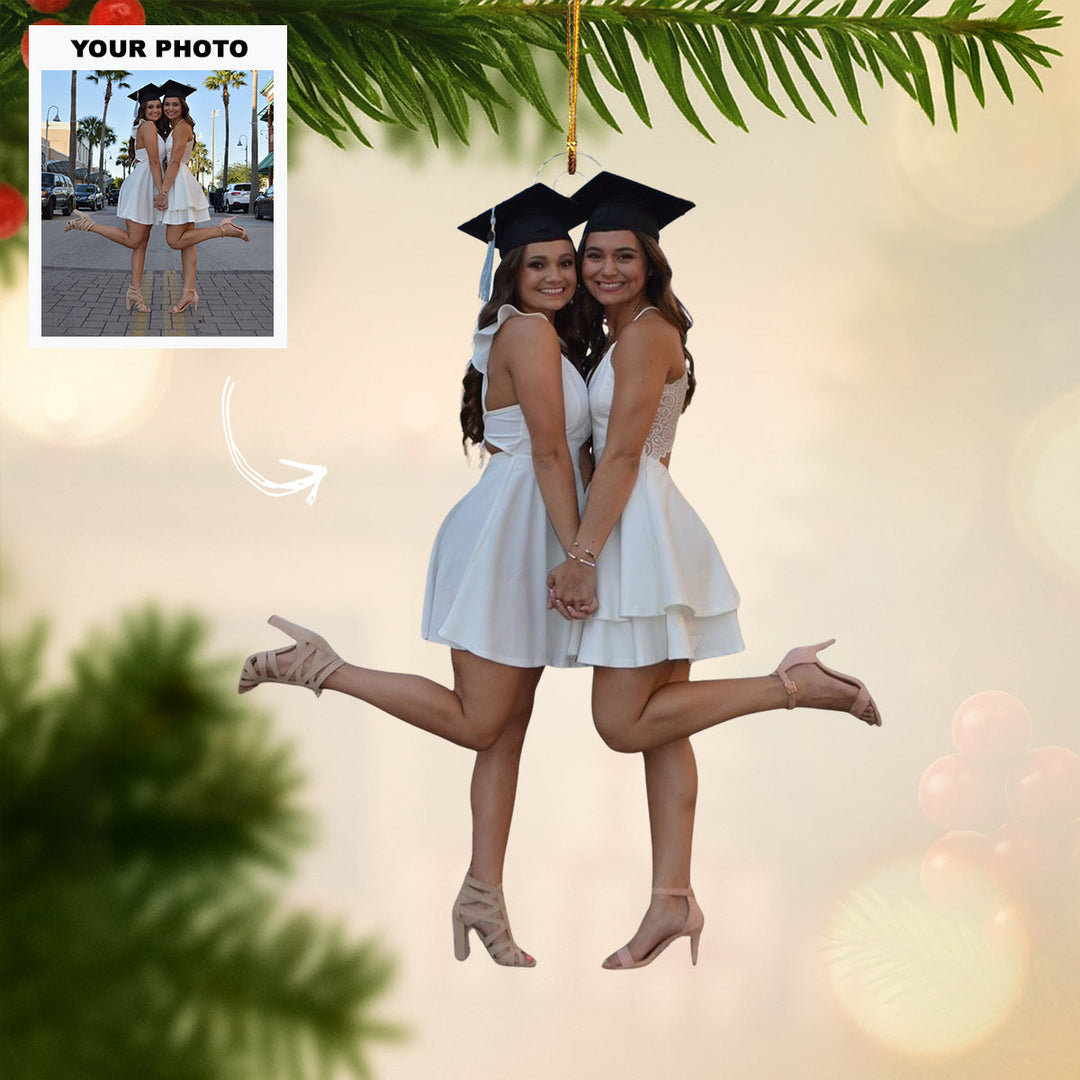 Next Chapter Begins - Personalized Photo Mica Ornament - Customized Your Photo Ornament - Christmas Gift For Graduates