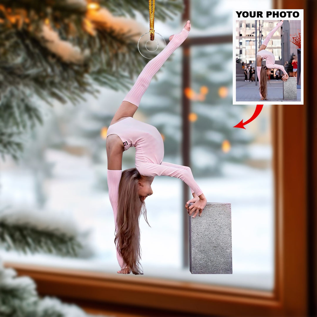 Proud Gymnast - Personalized Photo Mica Ornament - Christmas Gift For Family Members, Gymnasts