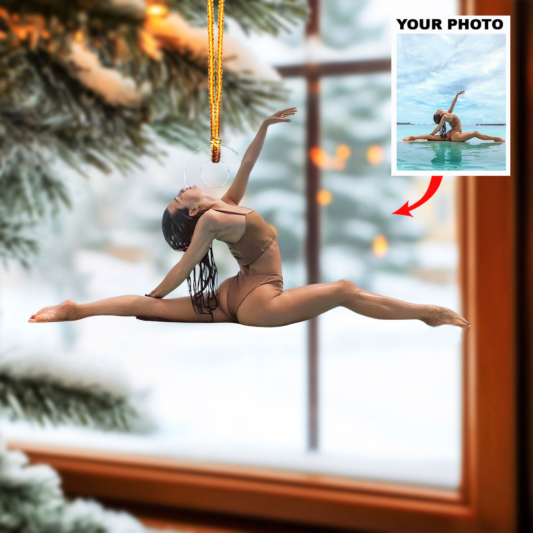 Proud Gymnast - Personalized Photo Mica Ornament - Christmas Gift For Family Members, Gymnasts