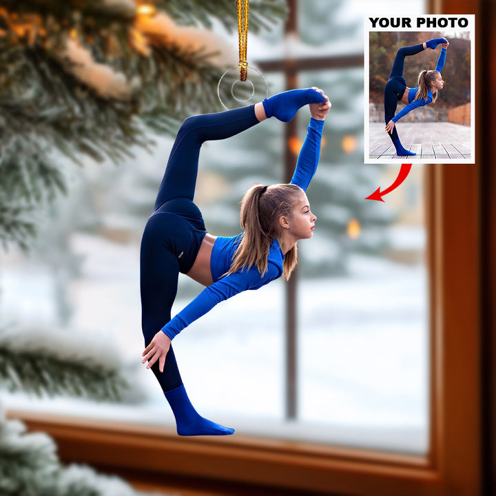 Proud Gymnast - Personalized Photo Mica Ornament - Christmas Gift For Family Members, Gymnasts