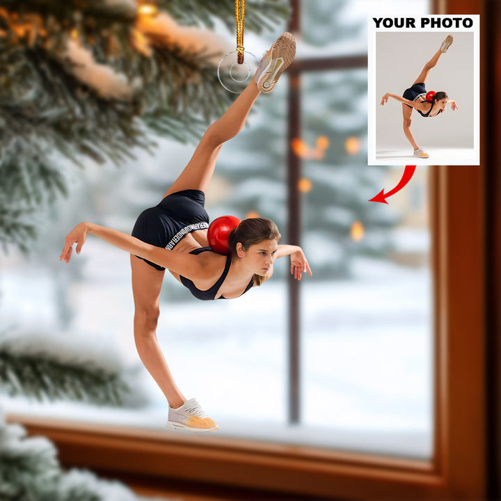 Proud Gymnast - Personalized Photo Mica Ornament - Christmas Gift For Family Members, Gymnasts
