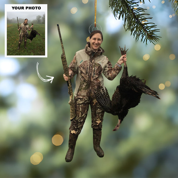Nature’s Prize - Personalized Photo Mica Ornament - Customized Your Photo Ornament - Christmas Gifts For Hunting Lovers