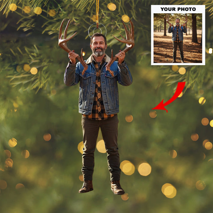 Hunter’s Keepsake - Personalized Photo Mica Ornament - Customized Your Photo Ornament - Christmas Gifts For Hunting Lovers