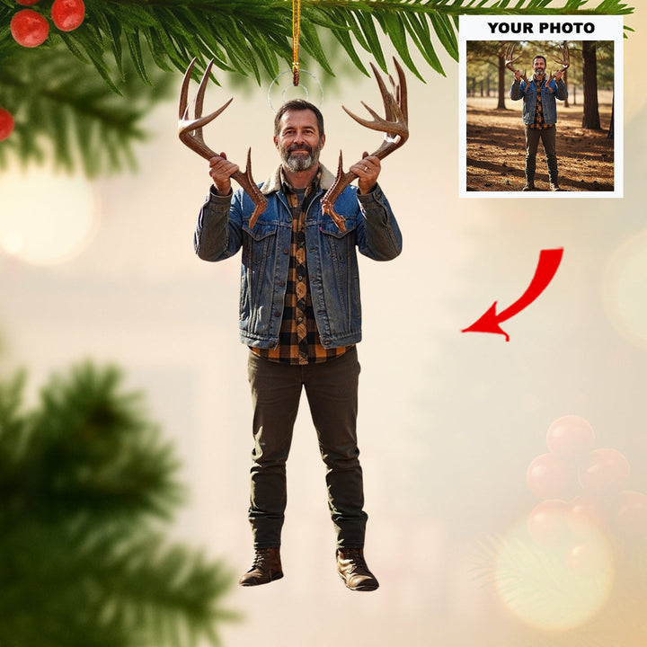 Hunter’s Keepsake - Personalized Photo Mica Ornament - Customized Your Photo Ornament - Christmas Gifts For Hunting Lovers