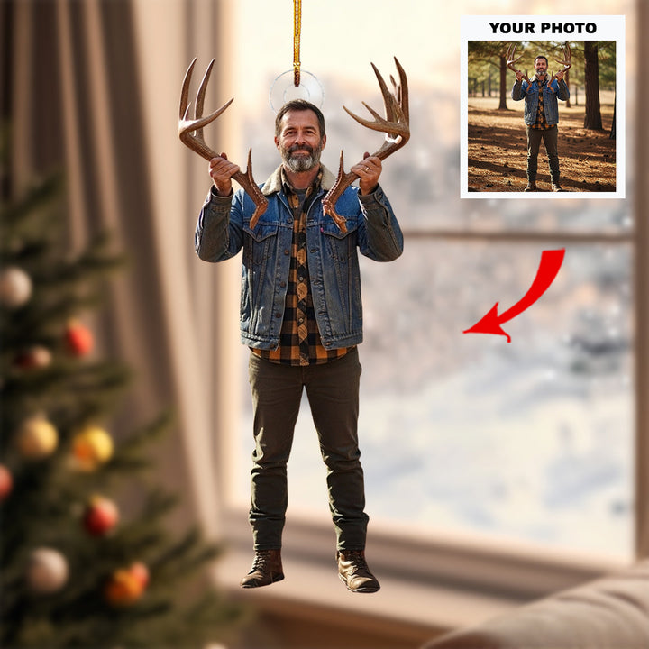 Hunter’s Keepsake - Personalized Photo Mica Ornament - Customized Your Photo Ornament - Christmas Gifts For Hunting Lovers