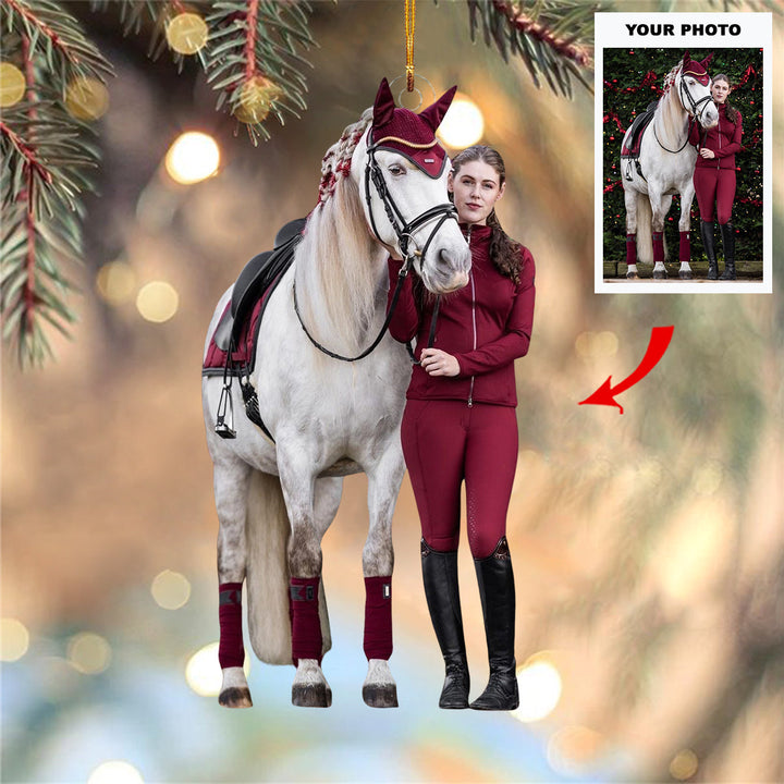 Whispering Hooves - Personalized Photo Mica Ornament - Customized Your Photo Ornament - Christmas Gift For Horse Lovers